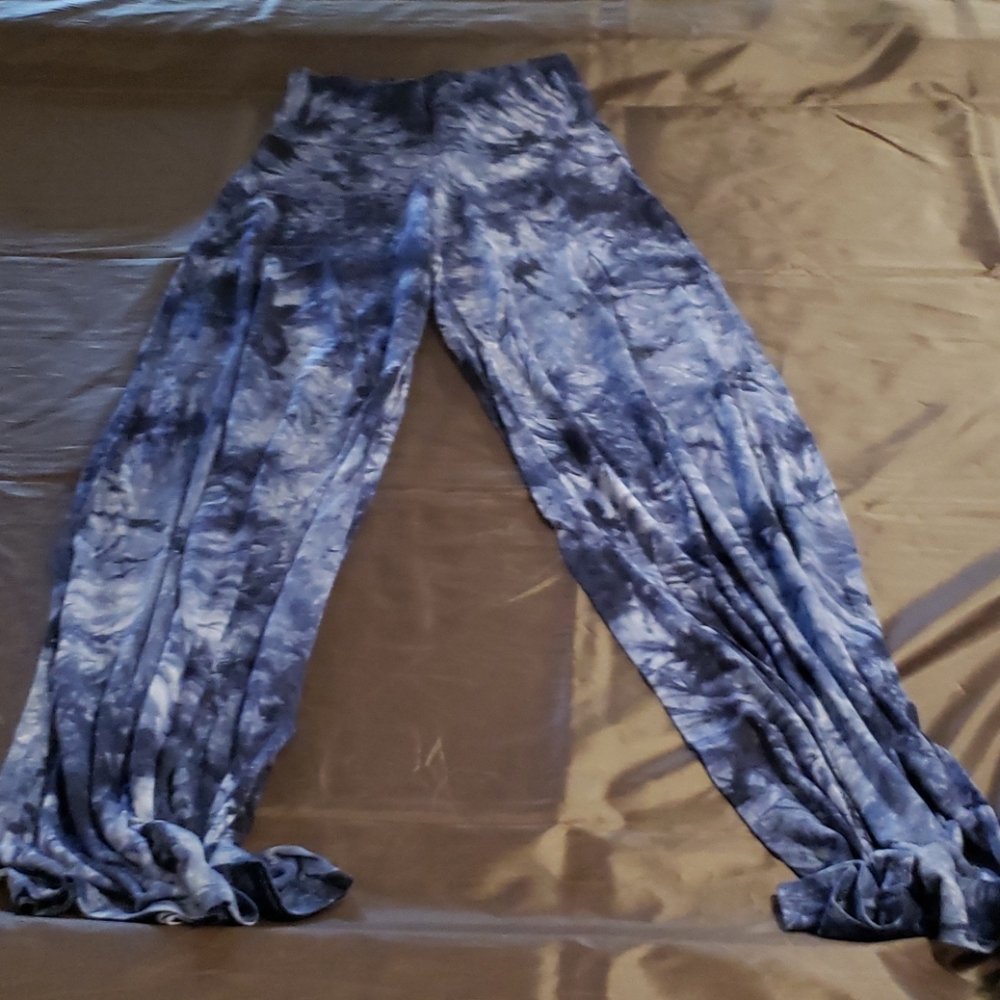 Navy tie dye palazzo pants